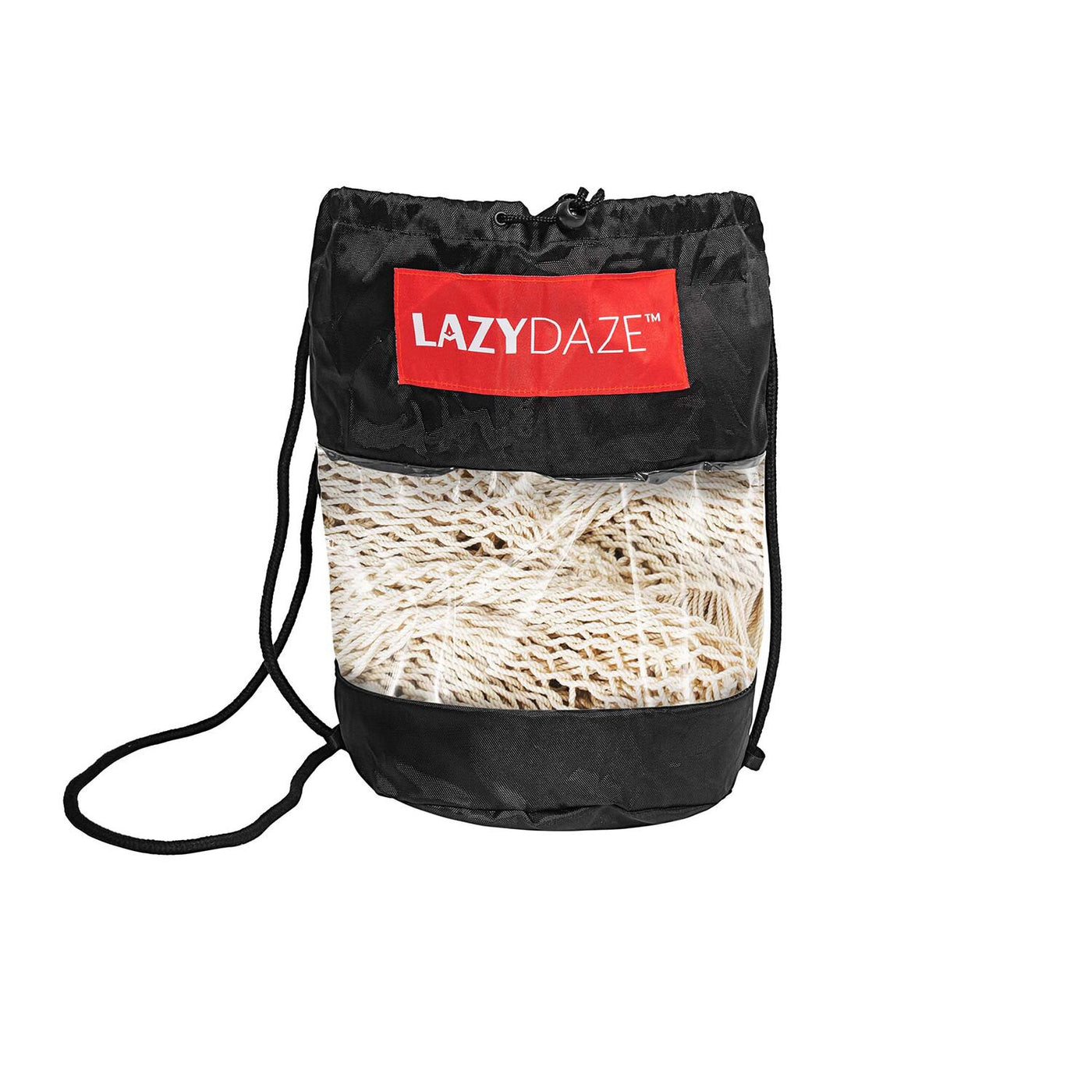 Portable storage bag for the Lazy Daze Mayan Family Hammock in white color.#color_white