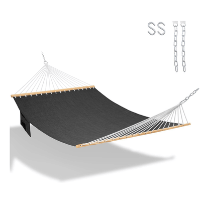 Lazy Daze Quick Dry Hammock with Olefin Blend Textilene in Black, perfect for outdoor relaxation.#color_black