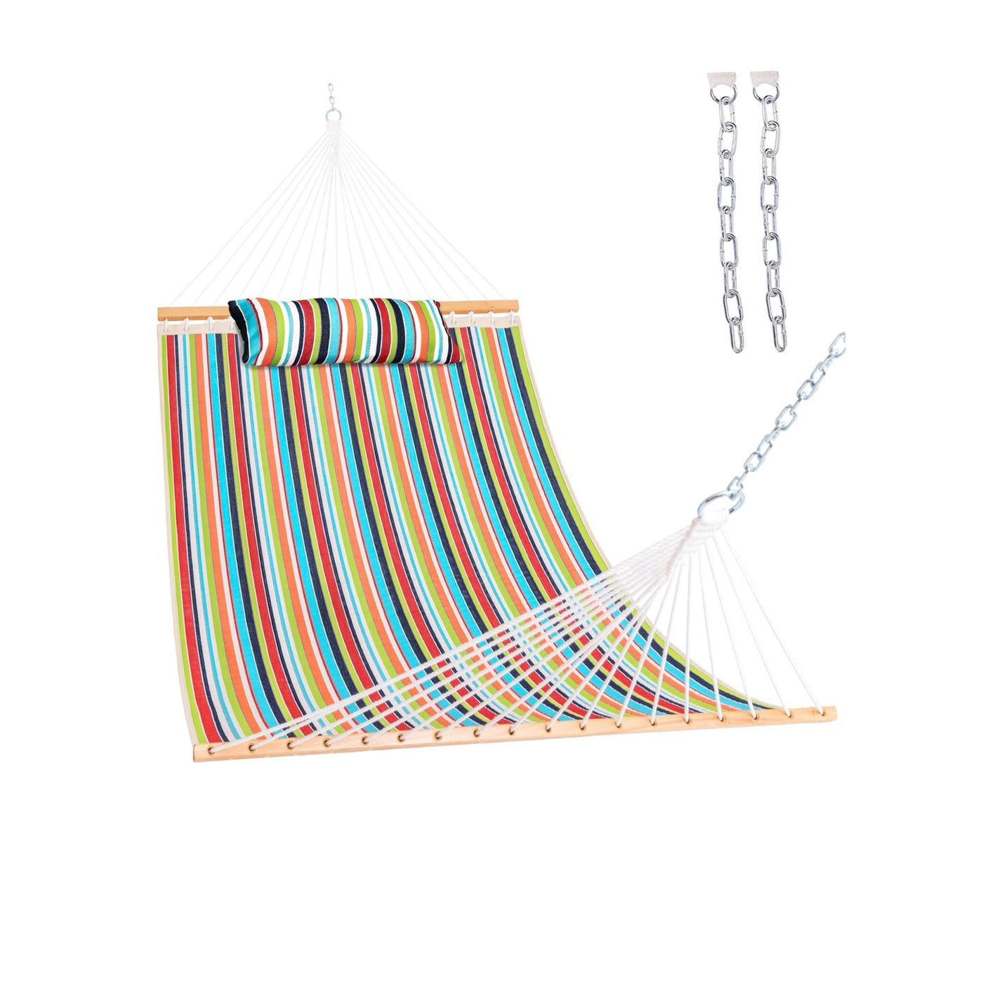 Lazy Daze Sunbrella Double Quilted Hammock in Carousel Confetti on a white background.#color_carousel-confetti