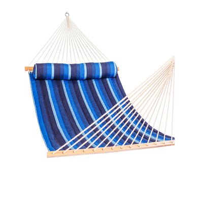 Lazy Daze Sunbrella Double Quilted Hammock in Gateway Indigo on a white background.#color_gateway-indigo