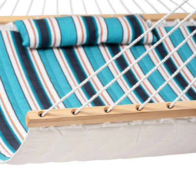 The durable hardwood spreader bar of the Lazy Daze Sunbrella Double Quilted Hammock.#color_gateway-mist