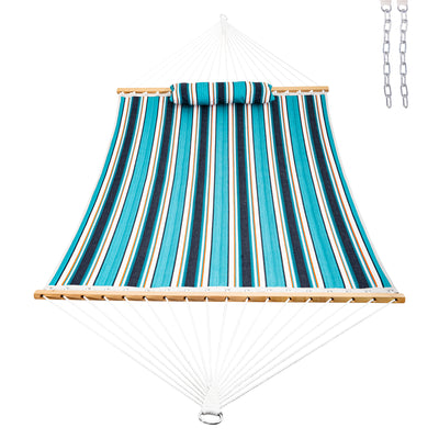 Lazy Daze Sunbrella Double Quilted Hammock in Gateway Mist displayed on a white background.#color_gateway-mist