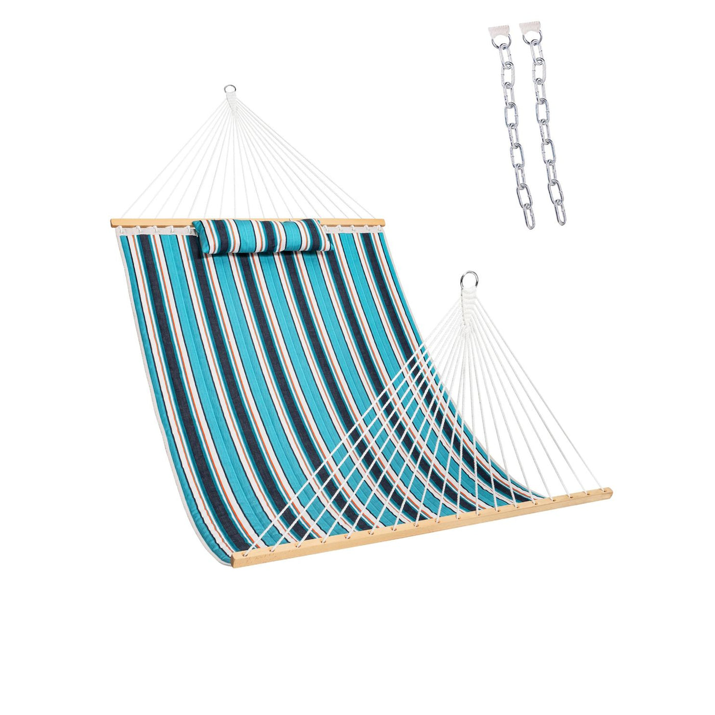 Lazy Daze Sunbrella Double Quilted Hammock in Gateway Mist on a white background.#color_gateway-mist