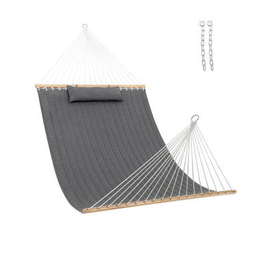 Lazy Daze Sunbrella Double Quilted Hammock in Gray with a white background.#color_gray