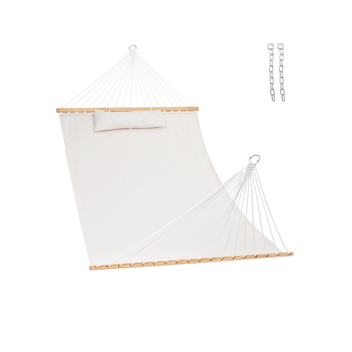 Lazy Daze Sunbrella Single-layer Hammock in Cream, displayed on a white background.#color_cream