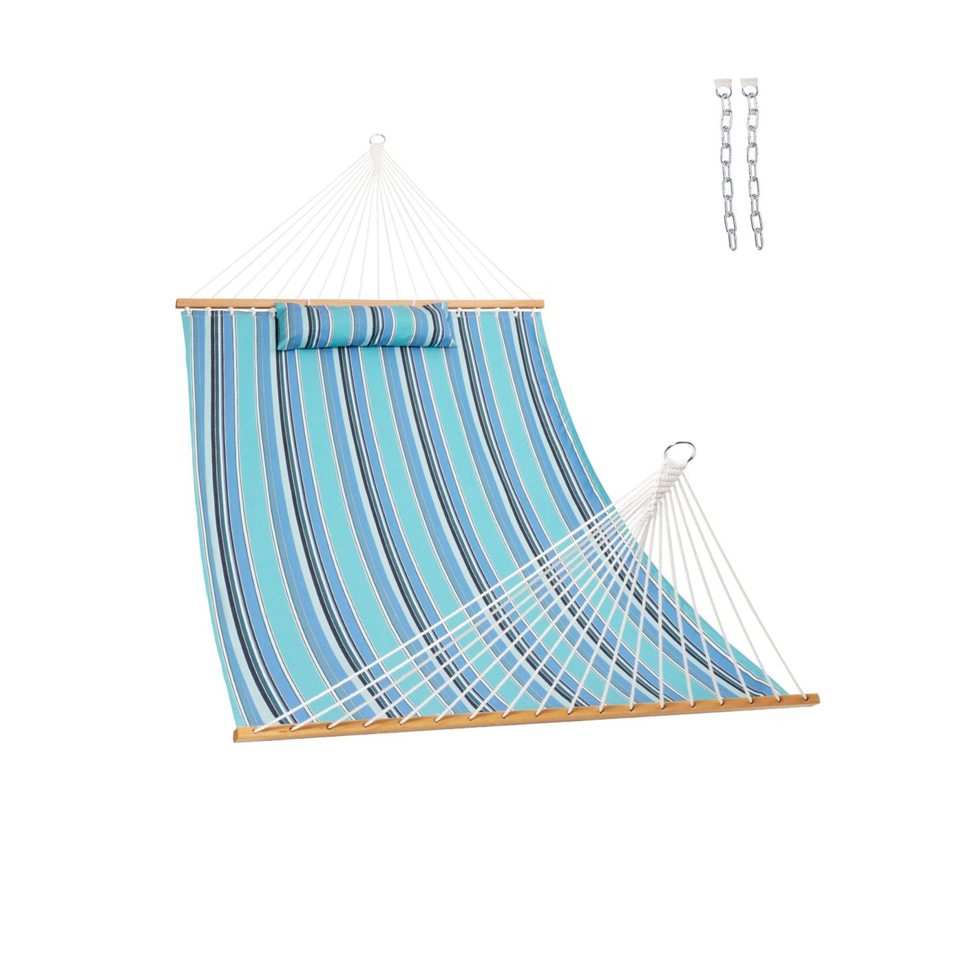 Lazy Daze Sunbrella Single-layer Hammock in Gateway Mist, displayed on a white background.#color_gateway-mist