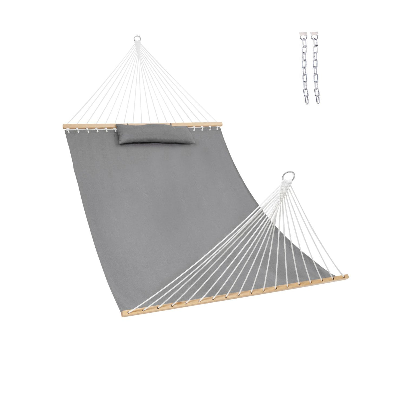 Lazy Daze Sunbrella Single-layer Hammock in Gray, displayed against a clean white backdrop.#color_gray