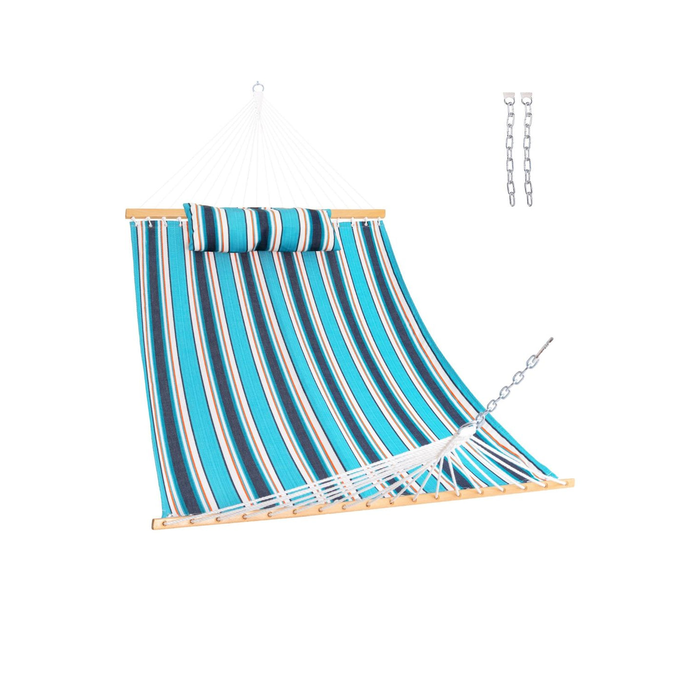 Lazy Daze Sunbrella Single-layer Hammock in Token Surfside color, displayed on a white background. #color_token-surfside