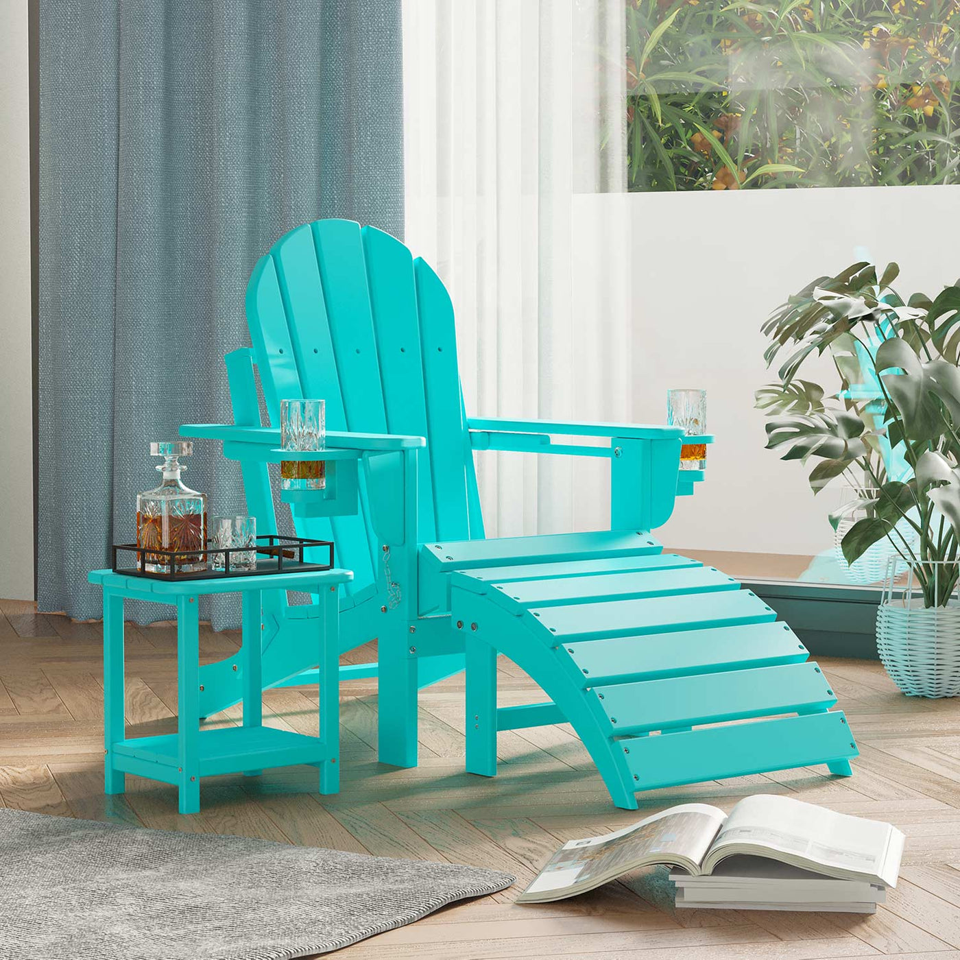 Adirondack Chair Ottoman#color_turquoise