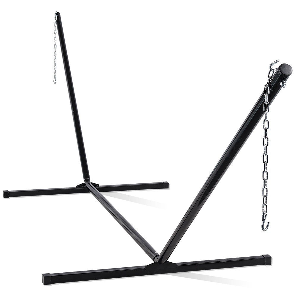 15 FT Hammock Stand with Powder Coated Steel Tube Frame - Black