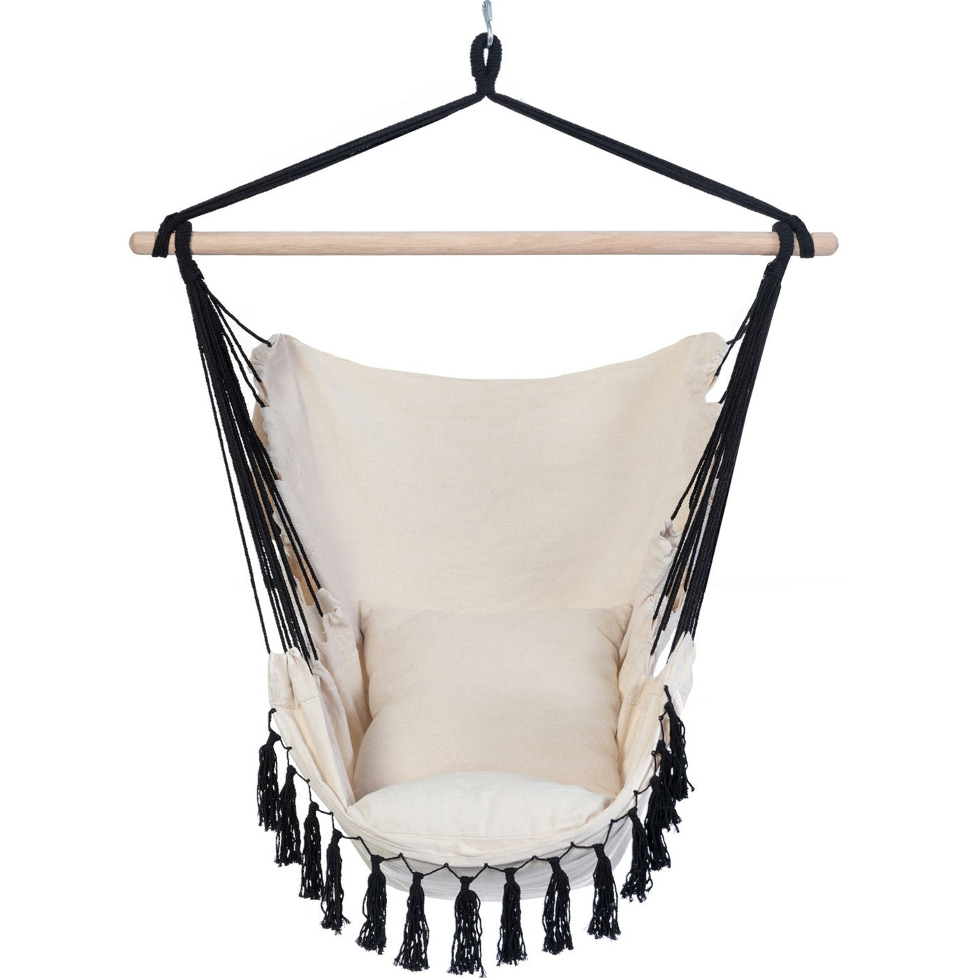 Lazy Daze Hammock Chair Macrame Swing#color_white-black