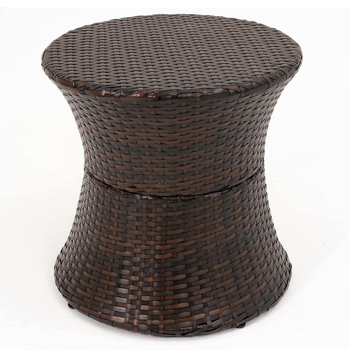 Hourglass Wicker Side Table#color_variegated-brown